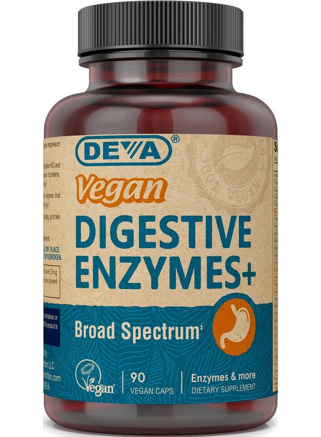 Deva Nutrition Deva Vegan Vitamins Digestive Enzymes Plus Supplement A Unique Blend Of Enzymes & Herbs 90 Capsules 1 Pack - Image 1