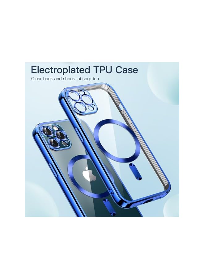 Jetech Electroplated Case For Iphone 12 Pro 6.1 Inch Camera Lens Full Protection Compatible With Magsafe Wireless Charging Shockproof Soft Tpu Phone Cover Deblue - Image 3