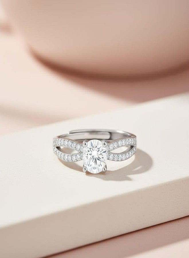 ZAVYA Promise of Forever Solitaire Rhodium Plated Ring (Adjustable) | Gift for her - Image 5