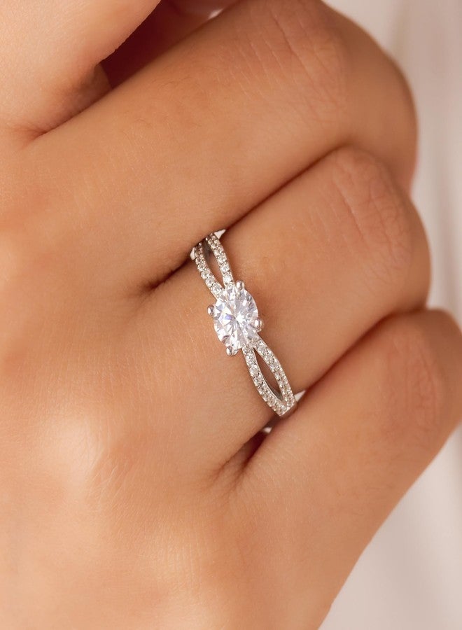 ZAVYA Promise of Forever Solitaire Rhodium Plated Ring (Adjustable) | Gift for her - Image 3
