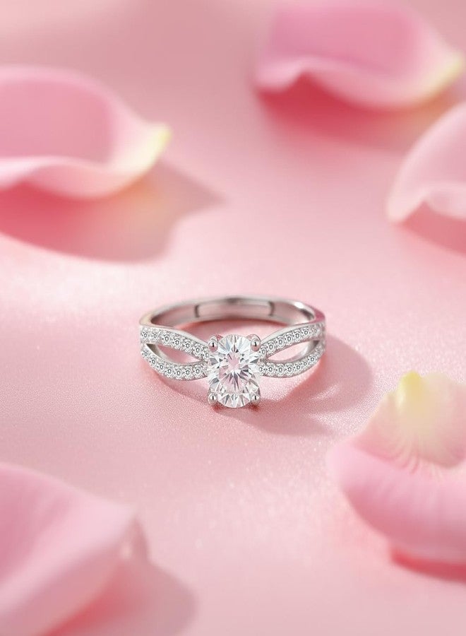 ZAVYA Promise of Forever Solitaire Rhodium Plated Ring (Adjustable) | Gift for her - Image 2