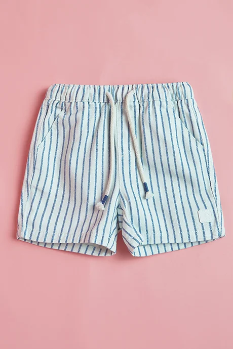 أر أند بي Striped Shorts with Drawstring Waist