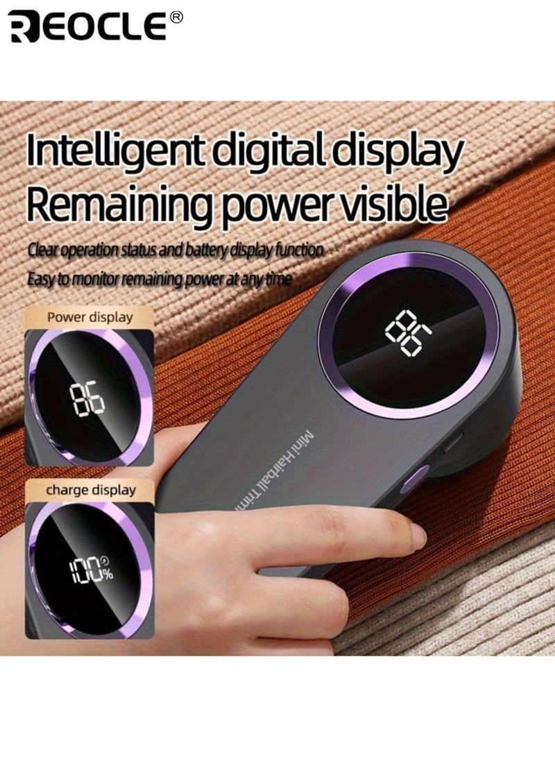 REOCLE USB Rechargeable Lint Remover with LCD Display and Type-C Charging Portable Fabric Shaver with Easy Clean Feature for Home Travel Clothes Care - Image 4
