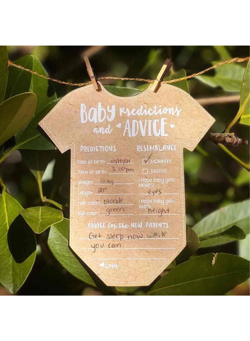 Zikra Baby Prediction Cards For Baby Shower/Advice Cards/Baby Shower Decorations, Set of 50, One Size, Kraft - Image 2