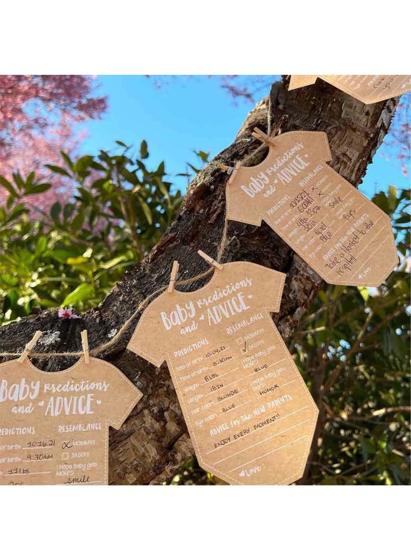 Zikra Baby Prediction Cards For Baby Shower/Advice Cards/Baby Shower Decorations, Set of 50, One Size, Kraft - Image 5