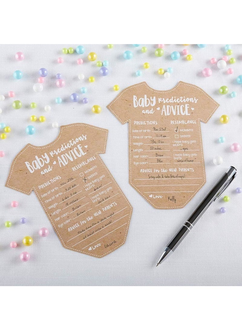 Zikra Baby Prediction Cards For Baby Shower/Advice Cards/Baby Shower Decorations, Set of 50, One Size, Kraft - Image 3
