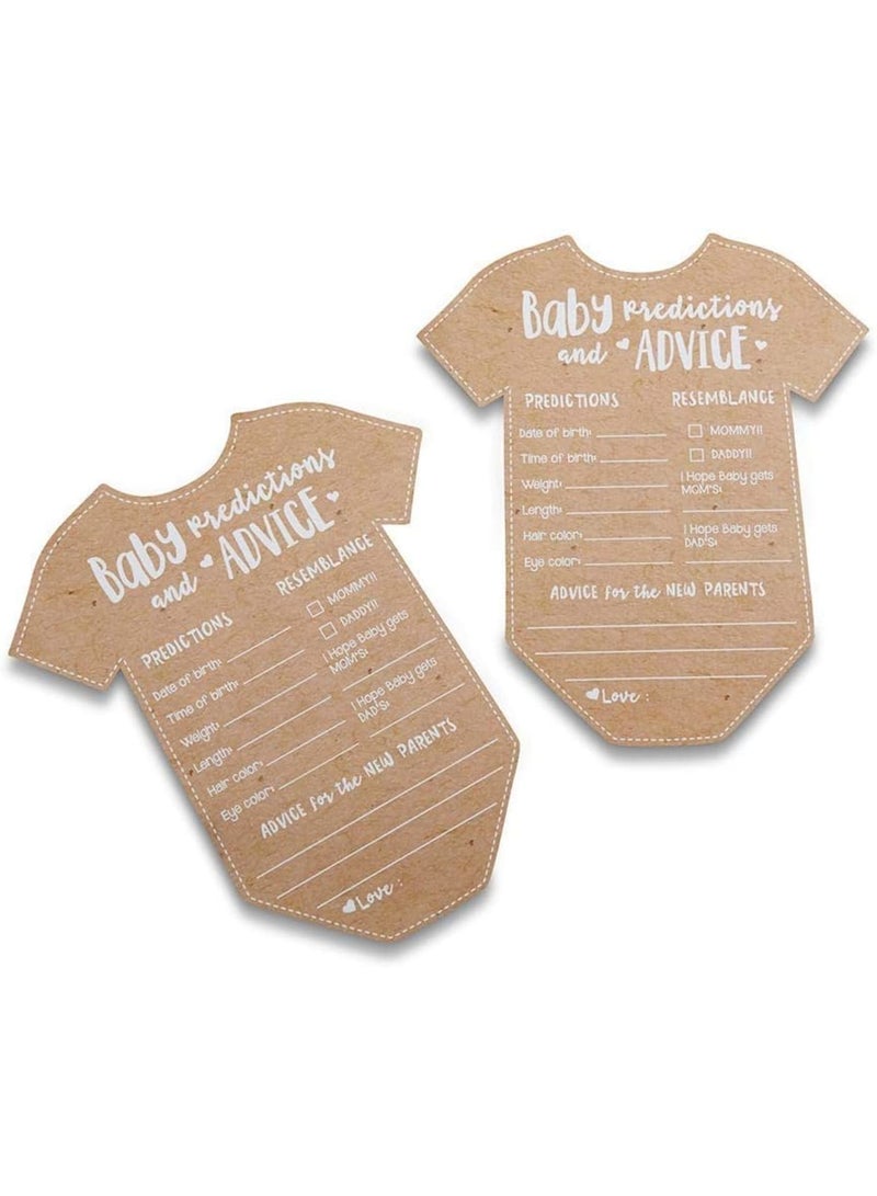 Zikra Baby Prediction Cards For Baby Shower/Advice Cards/Baby Shower Decorations, Set of 50, One Size, Kraft - Image 1