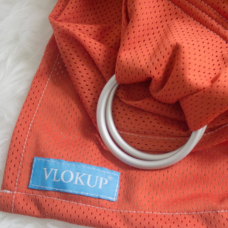 Vlokup Baby Water Ring Sling Carrier | Lightweight Breathable Mesh Baby Wrap for Infant, Newborn, Kids and Toddlers | Perfect for Summer, Swimming, Pool, Beach | Great for Dad Too Orange - Image 4