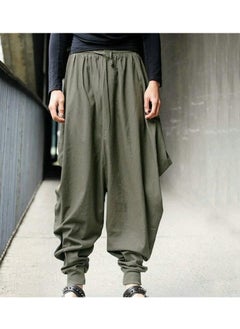 Solid Vintage Harem Pants Green