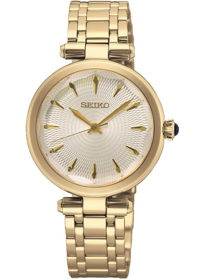Seiko سايكو SRZ554P1 ساعة كوارتز أنالوج للنساء بحزام من الفولاذ المقاوم للصدأ
