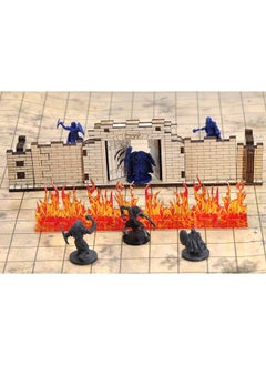 CZYY Wall of Fire Miniature (Set of 8) Spell Effects Flame Terrain for D&D, Dungeons and Dragons, Pathfinder and Other Tabletop RPG  - Image 5