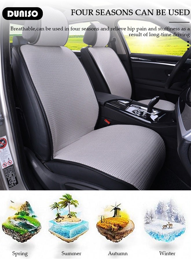 DUNISO 2pcs Auto Breathable Universal Four Seasons Front Car Seat Covers Luxury Include Front Car Seat Protector Compatible with 95% Vehicle Fit for Cars Truck SUV or Vans - Image 2