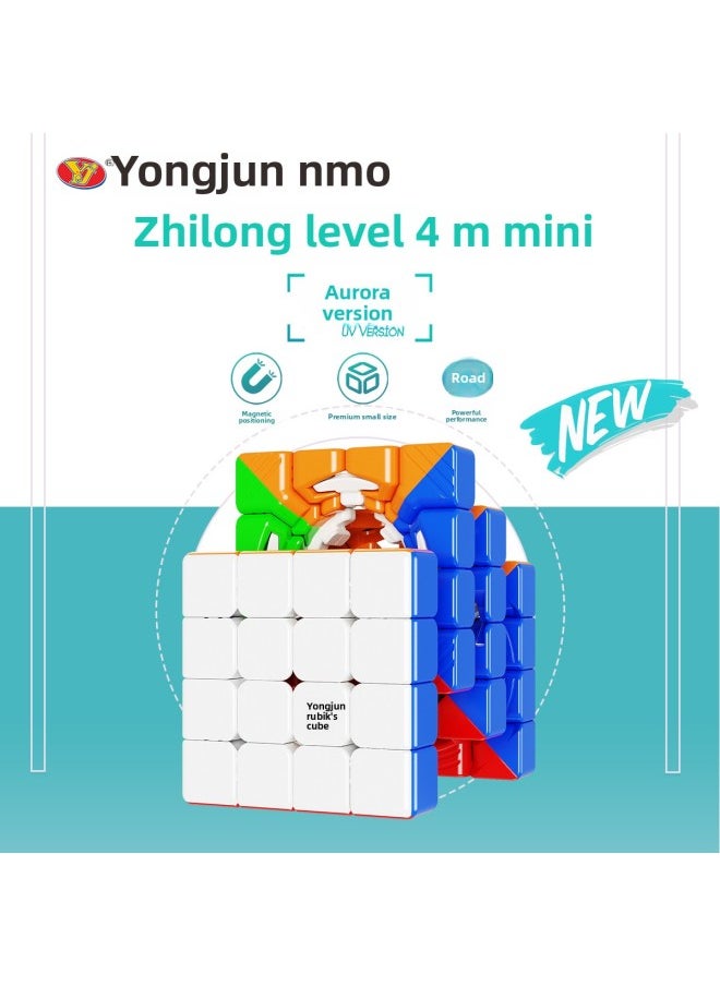 Generic - Yongjun Zhilong Rubik's Cube Three Four Five Order Magnetic UV Small Size Small Size Real Color Student Special Racing Toy-Color:Yongjun Zhilong Level 4 [uv] - Image 1