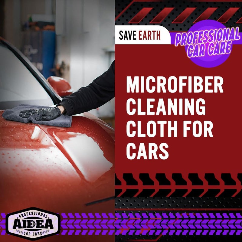 AIDEA Microfiber Cleaning Cloth Grey 50PK, Microfiber Towels for Cars, Premium Car Cloths, Dusting Cloth Lint Free Cleaning Rags for SUVs, House, Kitchen, Window, Workshops,12Ã—12" - Image 4