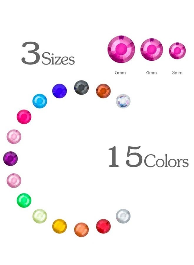Crystals Rhinestones Kids Stickers 900PCS 15 Colors 3 Sizes Crafts Jewels Sticker Colorful Gem Diamond Makeup Face Eyes Jewels Nail Art Sticker - Image 3