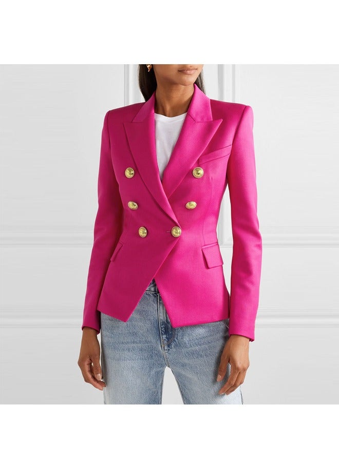 NIBEMINENT Women's Classic Short Suit Double Breasted Jacket  - Image 1