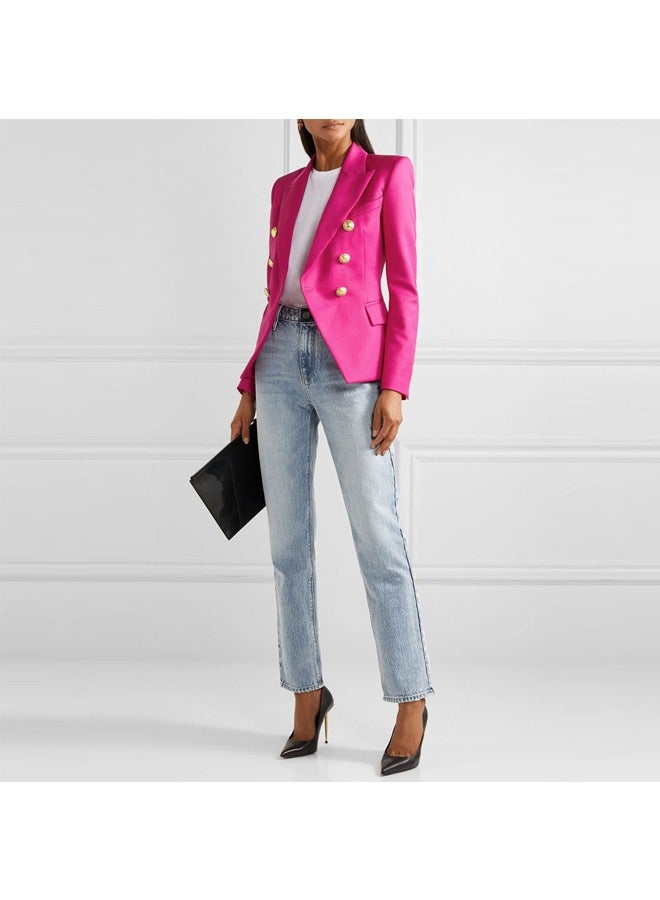 NIBEMINENT Women's Classic Short Suit Double Breasted Jacket  - Image 4