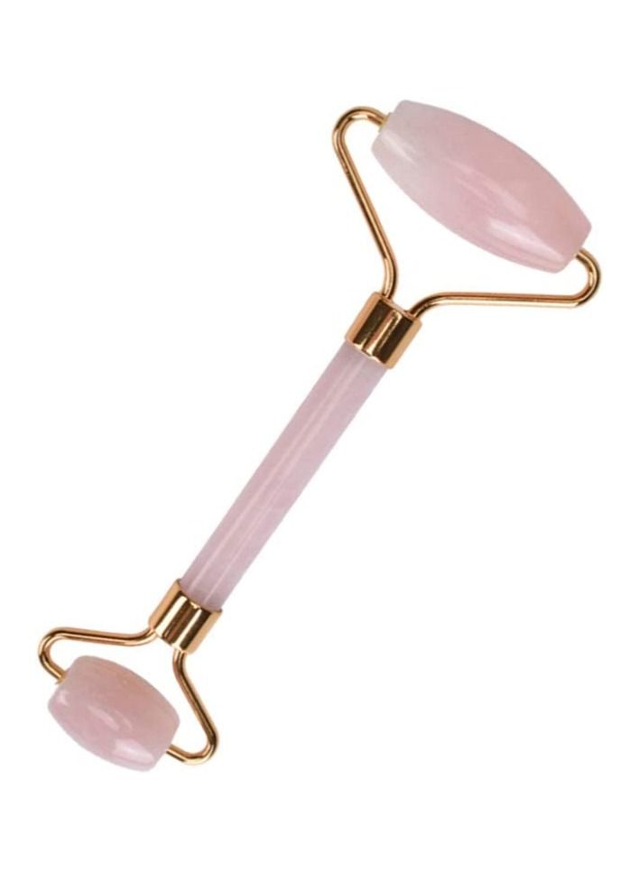Rubik Jade Roller Facial Face, Body Eyes Neck Massager Tool Reduce Wrinkles Aging Original Natural Jade Stone Pink - Image 1