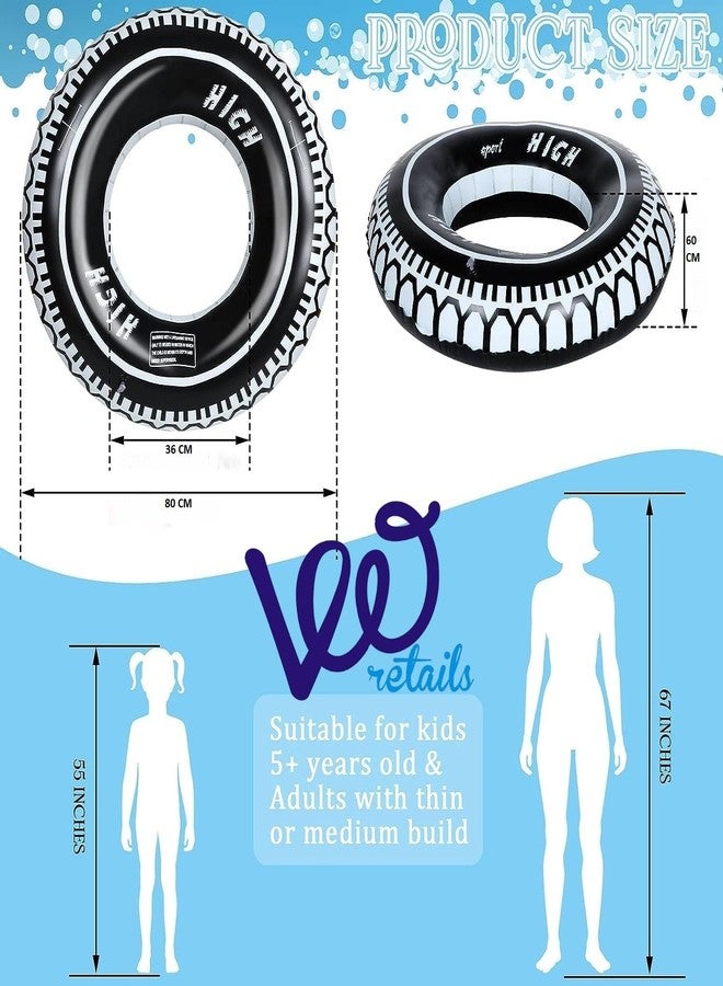 VWretails Inflatable Tyre Tube and Swim Ring for Swimming and Floating for Kids Babies On Water of Pool and Beach Fun and Learning of Swim for Toddlers. (Large 80 CM) - Image 2