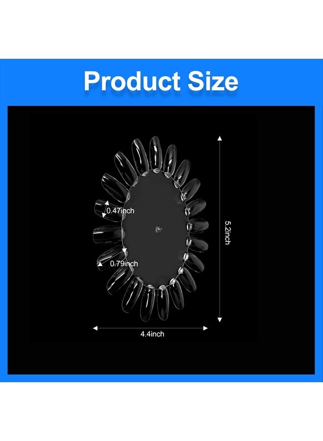 Worutuk 20Pcs False Nail Swatches Wheels Nail Wheel Art Plastic Nail Polish Display Wheel for Manicure Swatches for Nail Polish Color Show Nail (clear 20 Tips) - Image 5