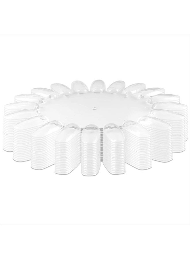 Worutuk 20Pcs False Nail Swatches Wheels Nail Wheel Art Plastic Nail Polish Display Wheel for Manicure Swatches for Nail Polish Color Show Nail (clear 20 Tips) - Image 2