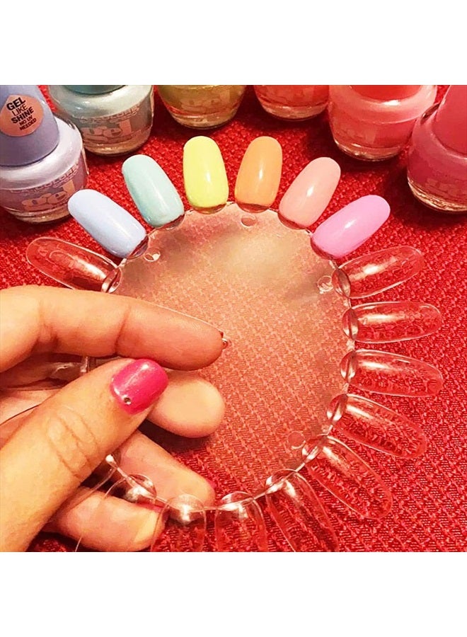 Worutuk 20Pcs False Nail Swatches Wheels Nail Wheel Art Plastic Nail Polish Display Wheel for Manicure Swatches for Nail Polish Color Show Nail (clear 20 Tips) - Image 3