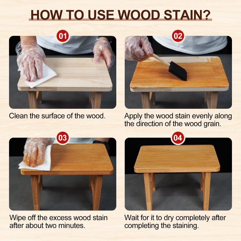 Boncart Water-Based Wood Stain, 8.45FL.OZ/250mL Stain for Wood, Suitable for Staining Indoor and Outdoor Wooden Items and Furniture, Non-Toxic, Multiple Finishes (Teak) - Image 5