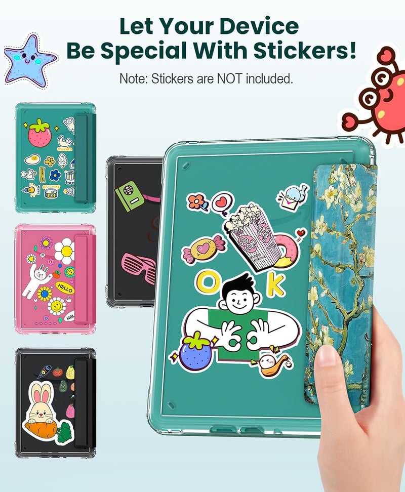 MoKo Detachable Magnetic Case for All-new 7" Kindle Paperwhite 12th Gen 2024 & Kindle Colorsoft 2024/2025,Ultra Clear Back Scratch-Proof Light & Shell Cover with Auto Wake/Sleep, Apricot Blossom - Image 4