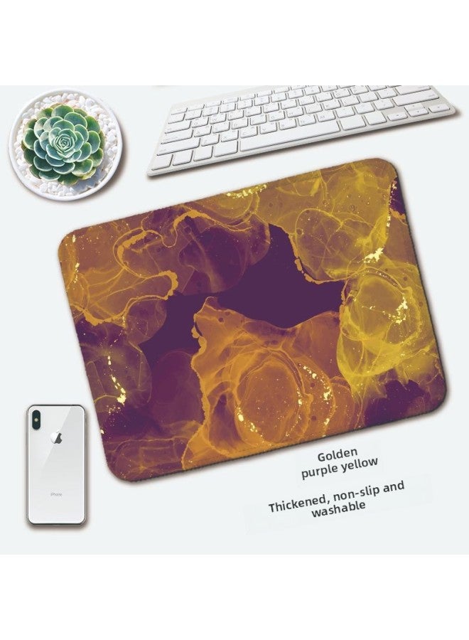 Special Marble Texture Mouse Pad Round Small Precision Lock Edge Electronic Competition Non-slip Office Mat Wholesale-Color:Round 250*3mm-Pattern:Gold Purple Yellow  - Image 1