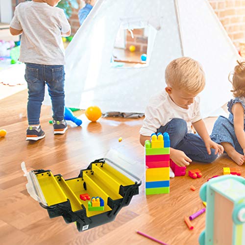 Stalwart Portable Tool Box - Storage Compartments for Tools, Parts, Crafting Supplies or Tackle by Stalwart - Cantilever Toolbox, 18"L x 11.8"W x 8.25"H, Black/Yellow - Image 3