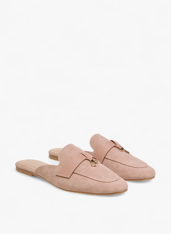 Flora Bella By Shoexpress Metal Accent Slip-On Mules