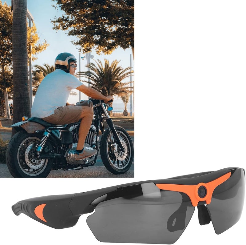 cheekyglo Sports Camera Glasses HD1080P Record Great Moments Support 256G Camera Sunglasses for Hiking OrangeOrange - Image 2