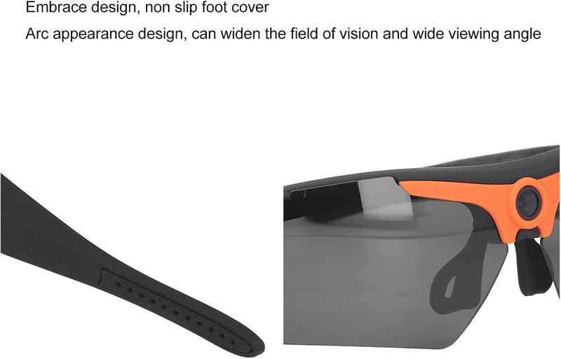 cheekyglo Sports Camera Glasses HD1080P Record Great Moments Support 256G Camera Sunglasses for Hiking OrangeOrange - Image 3