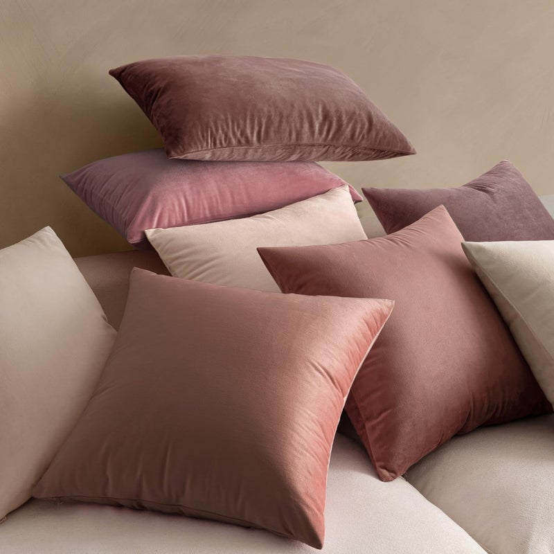 MIULEE Velvet Throw Pillow Covers 20x20 Inch, Pack of 2 - Jam, Soft Solid Decorative Pillow Covers Cushion Cases Modern Luxury Home Decor for Spring Couch Sofa Bedroom Livingroom - Image 4