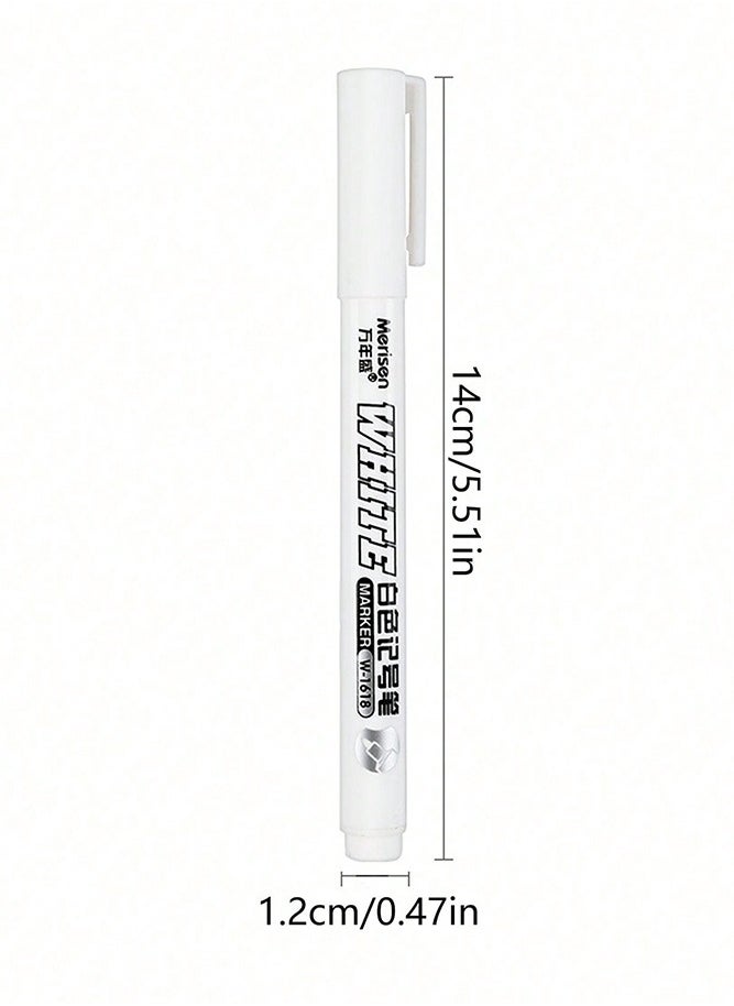 NIIMBOT - 5 Pack White Marker, 1mm Extra Fine Tip White Paint Marker Permanent for Wood Rock, Plastic, Leather, Glass, Stone, Metal, Canvas, Ceramic, Fabric, Tire (White) - Image 1