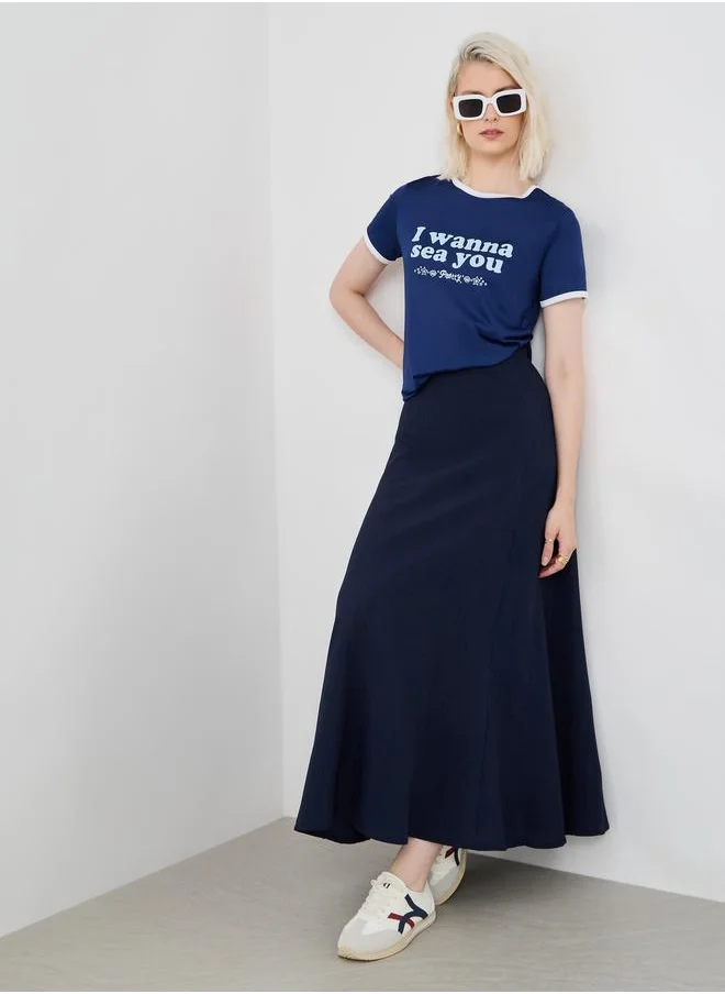 Take Two Take Two Solid A-Line Maxi Skirts