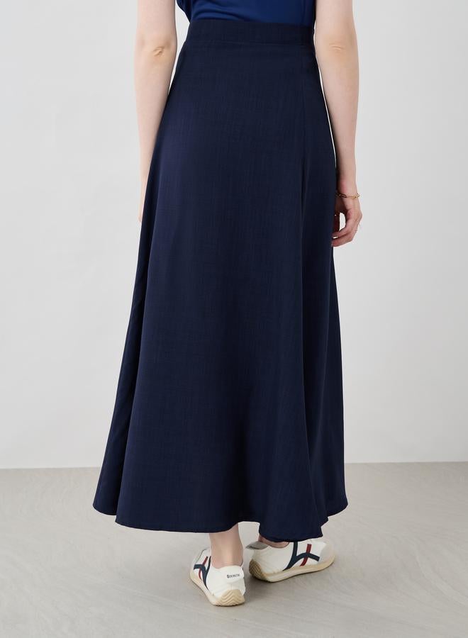 Take Two Take Two Solid A-Line Maxi Skirts  - Image 4