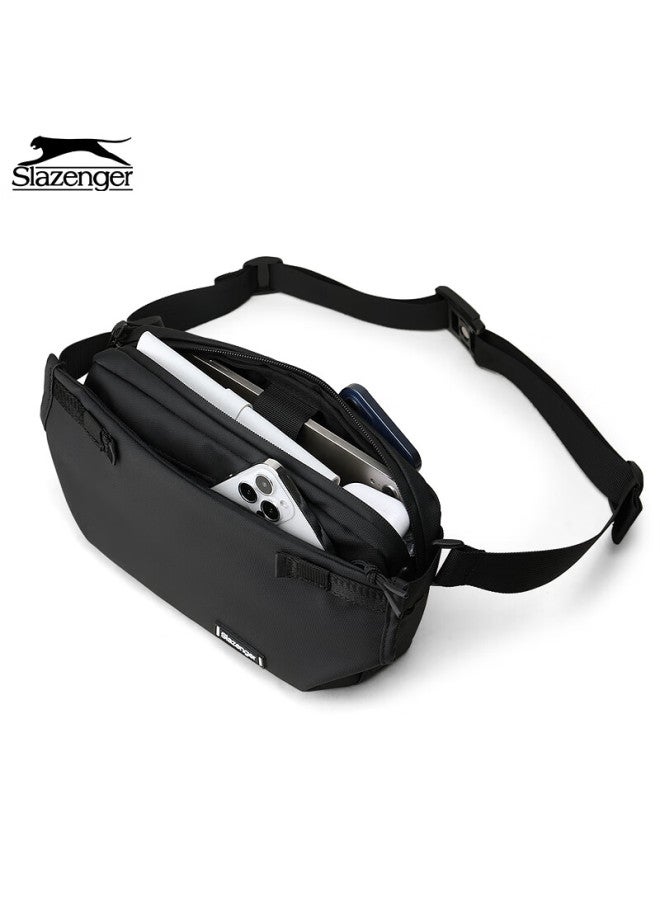 سلازنجر Slazenger حقيبة كروس بودي، حقيبة كتف رياضية عادية للجنسين، حقيبة صدر كبيرة السعة، حقيبة خصر، حقيبة هواتف للدراجات، حقيبة ظهر وظيفية للمتنقلين - Image 4
