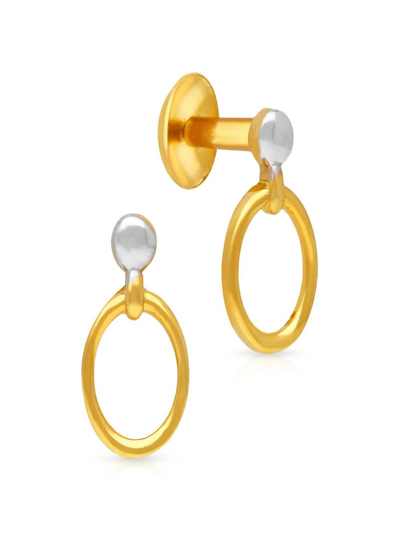 Malabar Gold and Diamonds 22 Karat 916 Purity Studs Style Screw Back Earring for Girls ERDZL53449 - Image 1