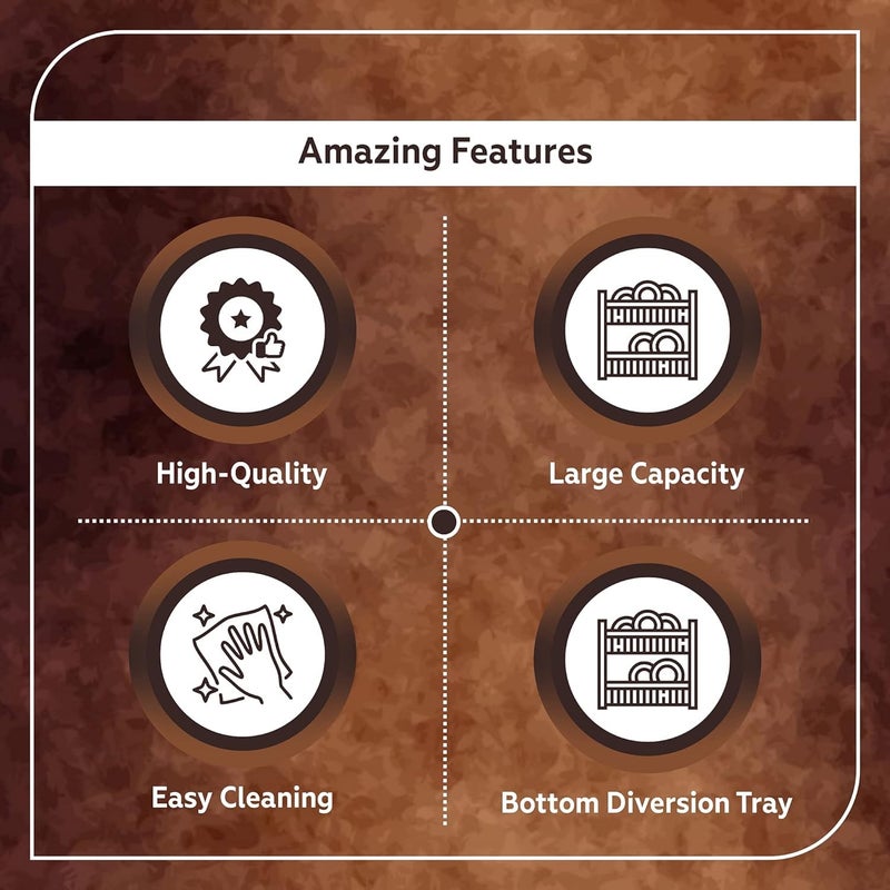 RADIANT Basket Drainer & Dish Drainer Basket for Kitchen/Utensil Stand for Kitchen/Dish Drying Rack with Drainer/Bartan Stand/Dish Rack for Kitchen (Brown, Plastic) - Image 3