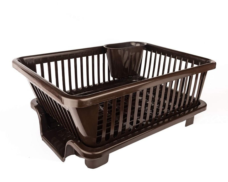 RADIANT Basket Drainer & Dish Drainer Basket for Kitchen/Utensil Stand for Kitchen/Dish Drying Rack with Drainer/Bartan Stand/Dish Rack for Kitchen (Brown, Plastic) - Image 1