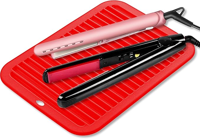 Large Silicone Heat Resistant Mat 12x 9 Professional Heat Mat for Curling Iron Hair Strainghtener and Styling Tool Appliances Flat Iron Mat Travel Silicone Mat for Hair Dryer Salon Tools Gray