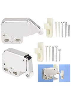 Y&D Mini Latch Automatic Spring Catch, Touch Catch Lock Push Open with for Kitchen Cabinet Cupboard Wardrobe Door(2 Pcs )  - Image 1