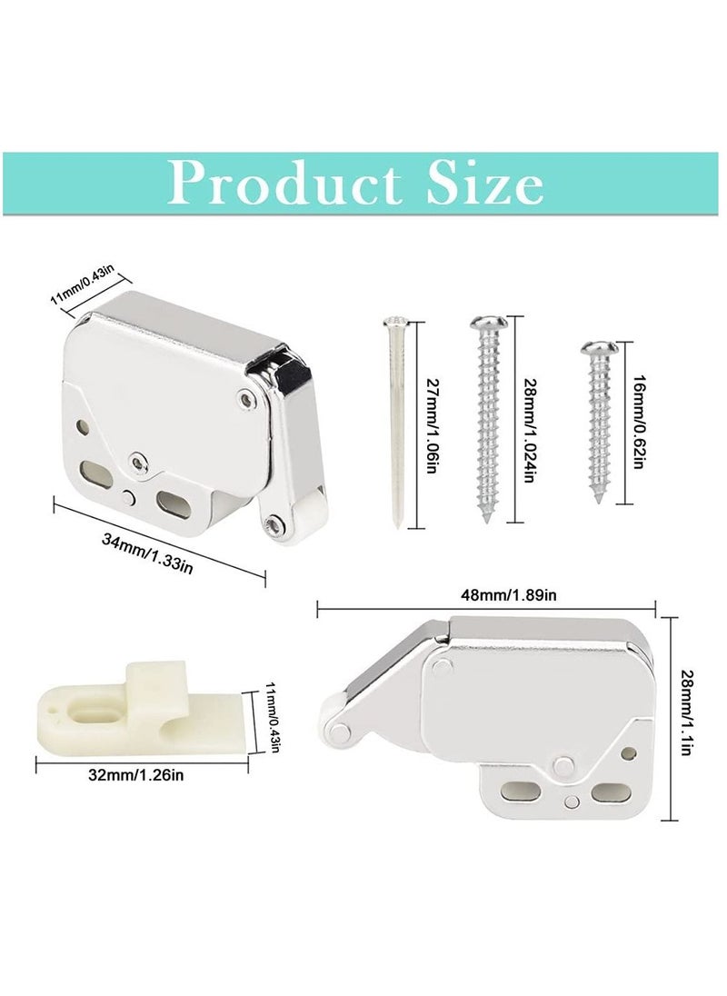 Y&D - Mini Latch Automatic Spring Catch, Touch Catch Lock Push Open with for Kitchen Cabinet Cupboard Wardrobe Door(2 Pcs ) - Image 1