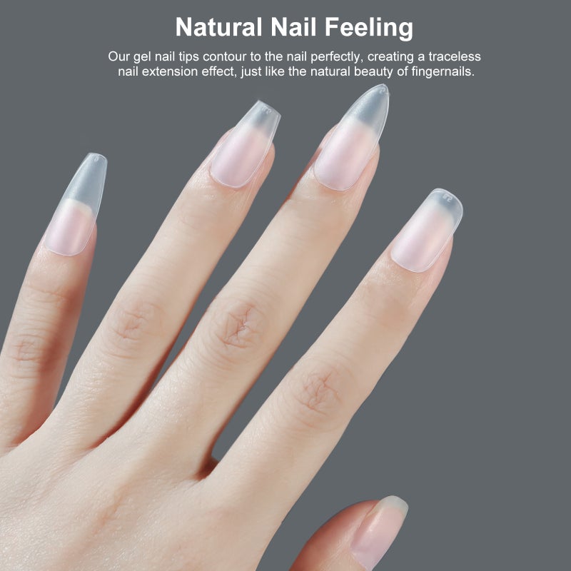 420PCS Soft Gel Tips Full Cover Frosted False Nail Tips Press On Fake Nails for Soak Off Nail Extensions Nail Art Tool - Image 3
