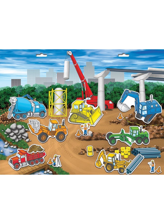 PlayMonster Create-A-Scene Magnetic Playset - Construction Site Multi Color, Large - Image 2