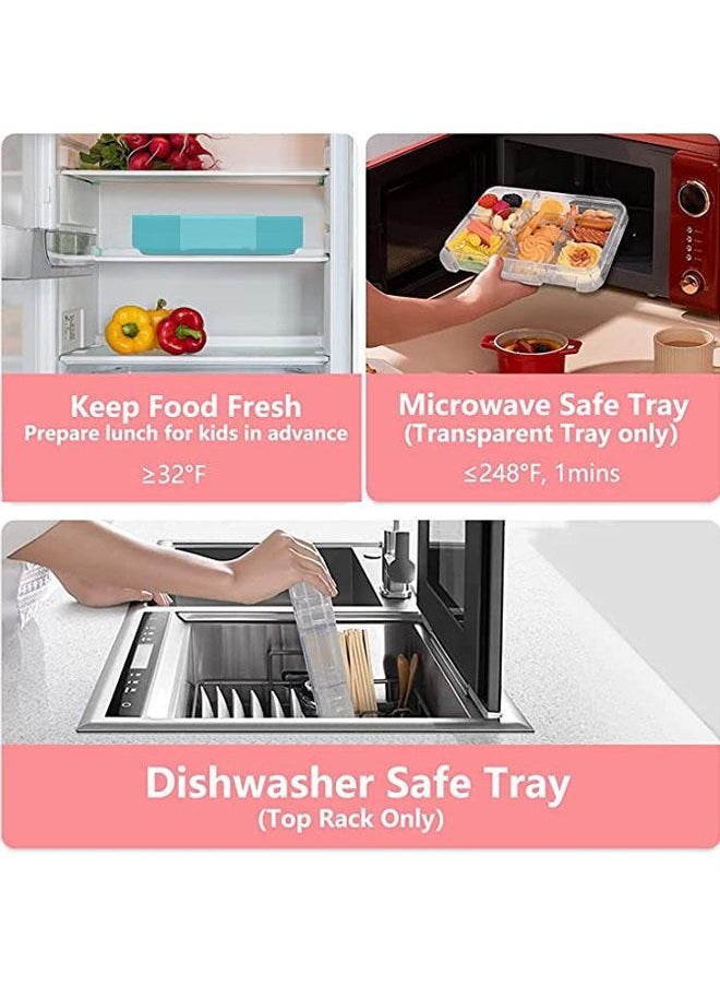 Arabest Bento Lunch Box for Kids, 6 Compartments Ideal Portion Sizes Leak-Proof Bento box for Kids  - Image 4
