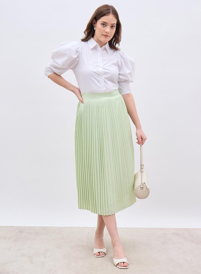 Styli Styli Pleated A-Line Midi Skirt  - Image 1