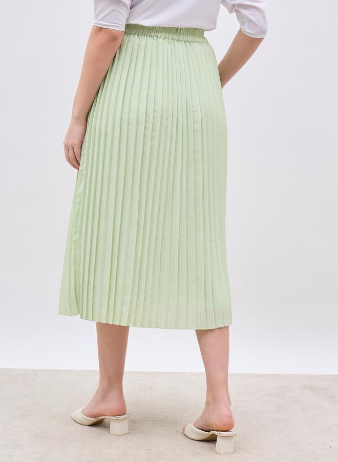 Styli Styli Pleated A-Line Midi Skirt  - Image 5
