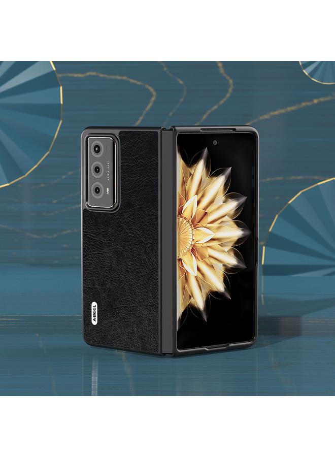 اس-توب جراب لهاتف Honor Magic V2 ABEEL بتصميم ريترو من مادة البولي يوريثان وملمس الليتشي - Image 2